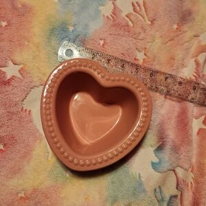 Pink Heart Shaped Ceramic Dish